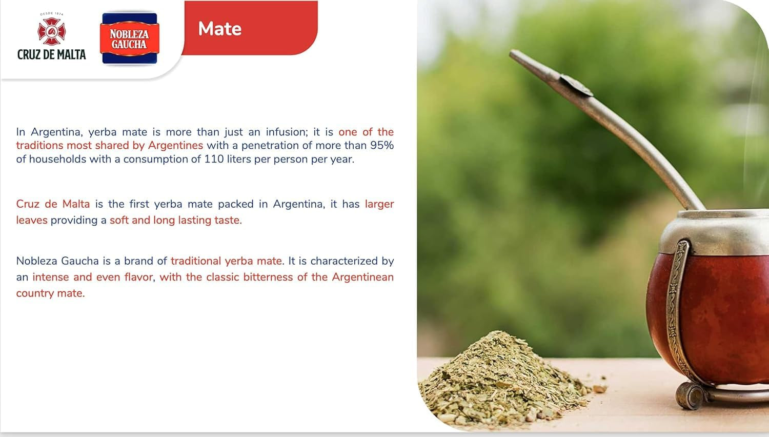 Mate argentino con trozos de tallos, 1 kg.