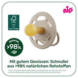 nip - Verde cereza | 0-6 meses | Paquete de 4 | Chupete para bebé, apto para lactancia y dentición. Chupete sostenible, elaborado con materias primas naturales, verde claro/marrón