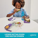 Sistema de fiambrera Bento Box TO GO con compartimentos | Fiambrera de 1,25 L con recipiente para yogur/fruta | para niños y adultos l | Minty Teal sin BPA [21685-8T], verde menta Naty Shop cajas para conservar alimentos