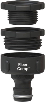 Conector de grifo Fiskars, para grifos, Ø 21 mm (G 1/2"), FiberComp, Tamaño universal, 10 g, Negro/Naranja, 1027053