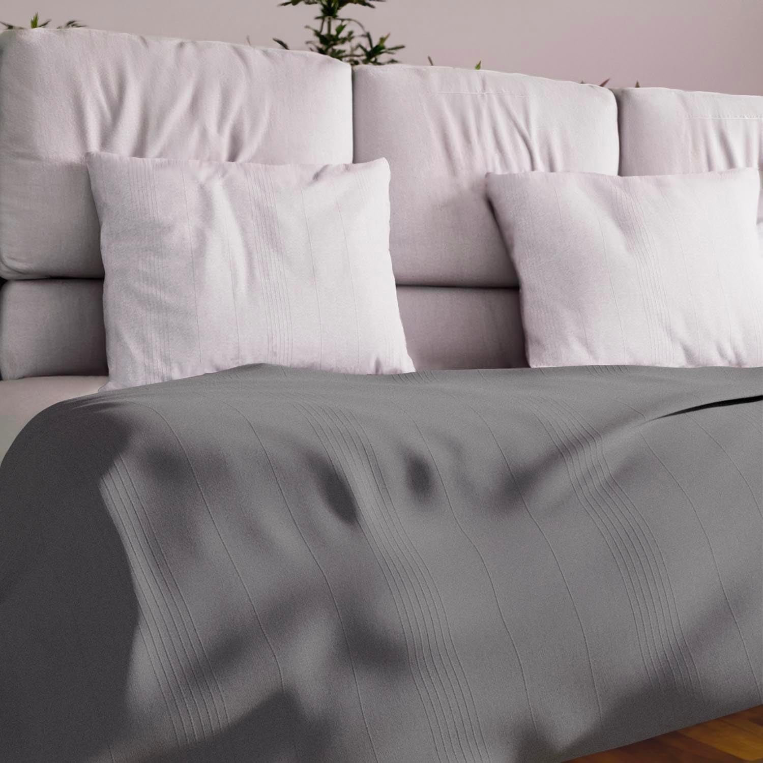 Soleil d'ocre adele, funda en zigzag, tirada desde el sofá, polialgodón, azul, 220 x 240 cm naty shop Edredones y colchas gris 180 x 220 cm