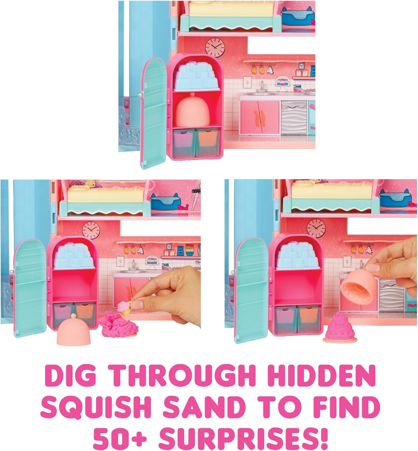 Jajaja ¡Sorpresa! Casa Mágica con Arena Squish y Muñeca Coleccionable Diva - Juego con Muñeca Coleccionable, Arena Squish, Sorpresas y Accesorios - Ideal para Niñas de 4 años en adelante