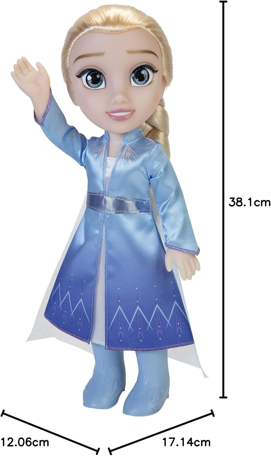 Muñeca de viaje Elsa de Frozen 2 de Disney, muñeca de 35 cm con vestido inspirado en una película de culto, botas y pelo largo trenzado para mayor diversión a la hora de jugar, para niñas a partir de 3 años