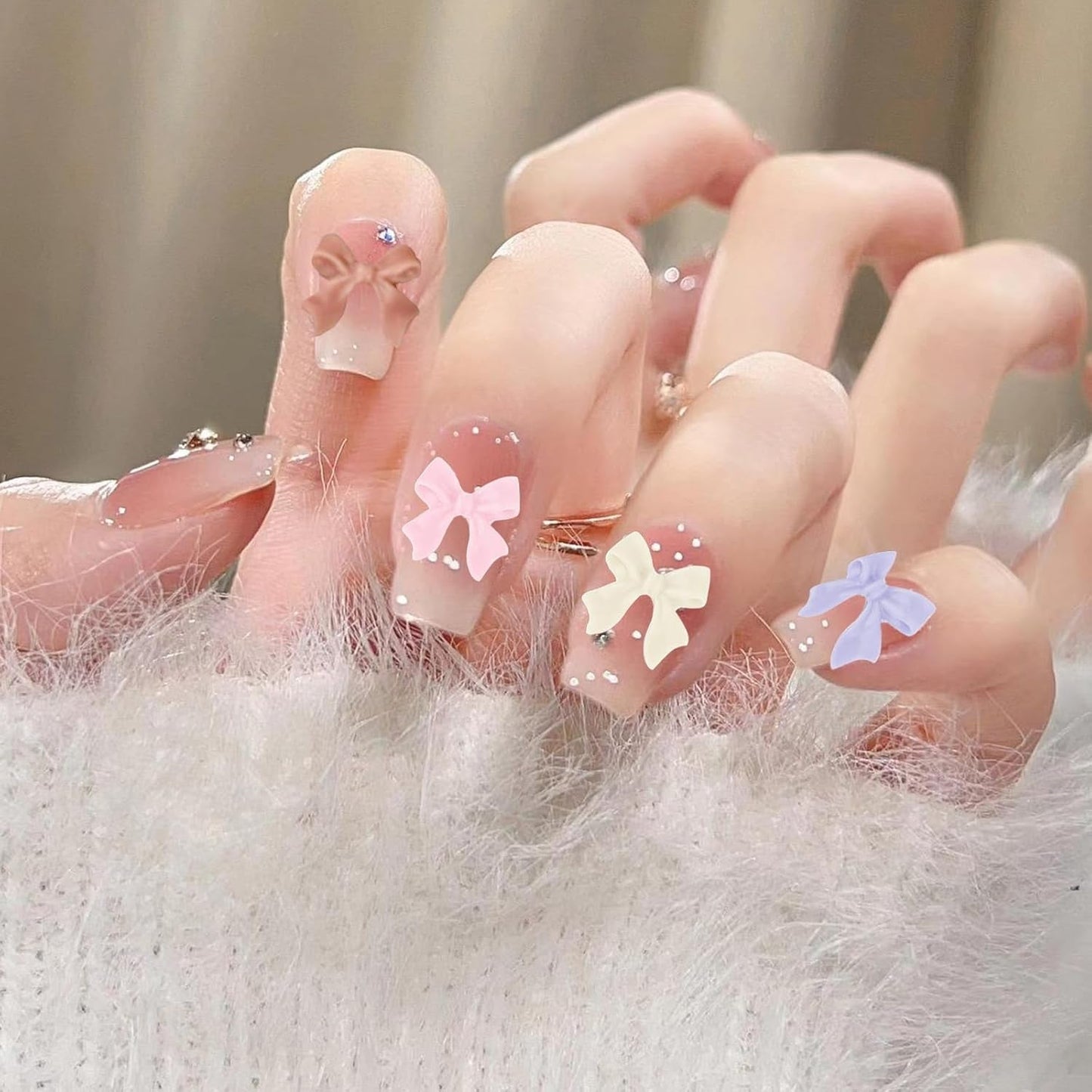 500 piezas 3D Nägel Charm Schleifen Charms Nägel Nail Art Charms Schleife Nagel Charms Nägel Nail Art Schleifen Nageldekorationen Mit Aufnahmewerkzeug Für Frauen und Mädchen Nagel-Diy-Zubehör