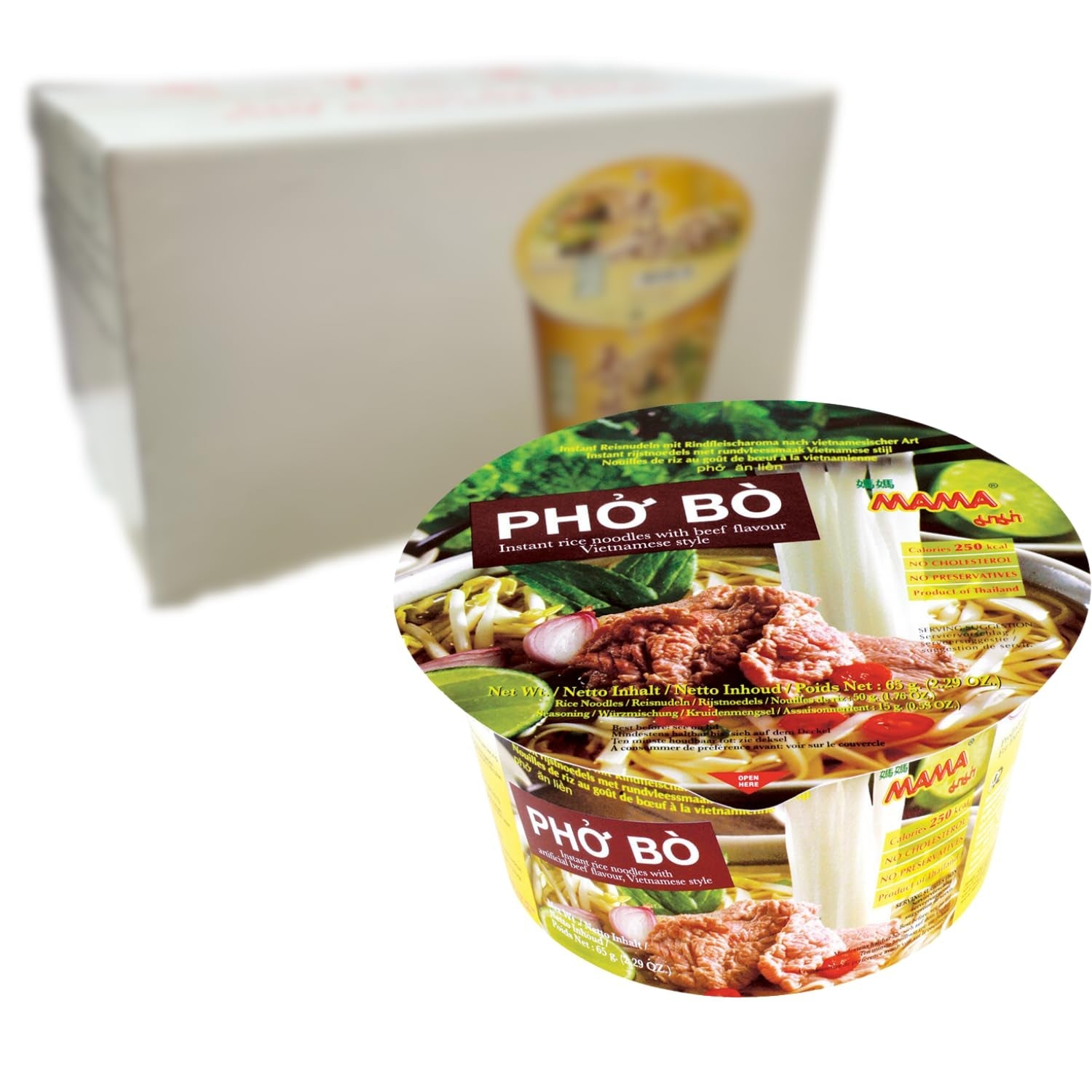 MAMA - Tazón de fideos de arroz instantáneo Pho Ga - (1 x 65 g)