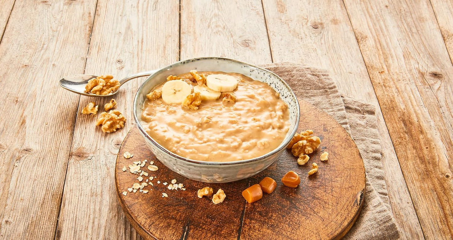 Pudín de Avena y Caramelo, una mezcla armoniosa de pudín de caramelo y avena integral, sin azúcar, endulzado con sirope de agave, 1 sobre x 64g (paquete de 4)