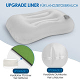 HIKENTURE Almohada Inflable para Camping/Viaje con Funda de Almohada Extraíble, Almohada Ergonómica, Cómoda Almohada para el Cuello para Viajes/Exteriores, Almohada Inflable para el Cuello de Viaje (Verde)... Almohadas Ortopédicas Cervicales Naty Shop