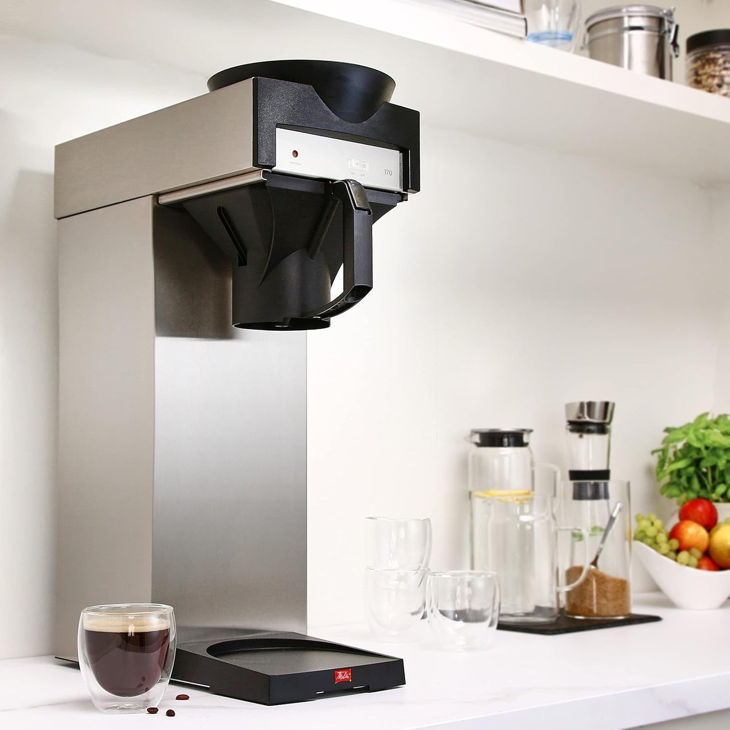 Cafetera espresso profesional con filtro 170 MT, jarra aislada para almacenamiento