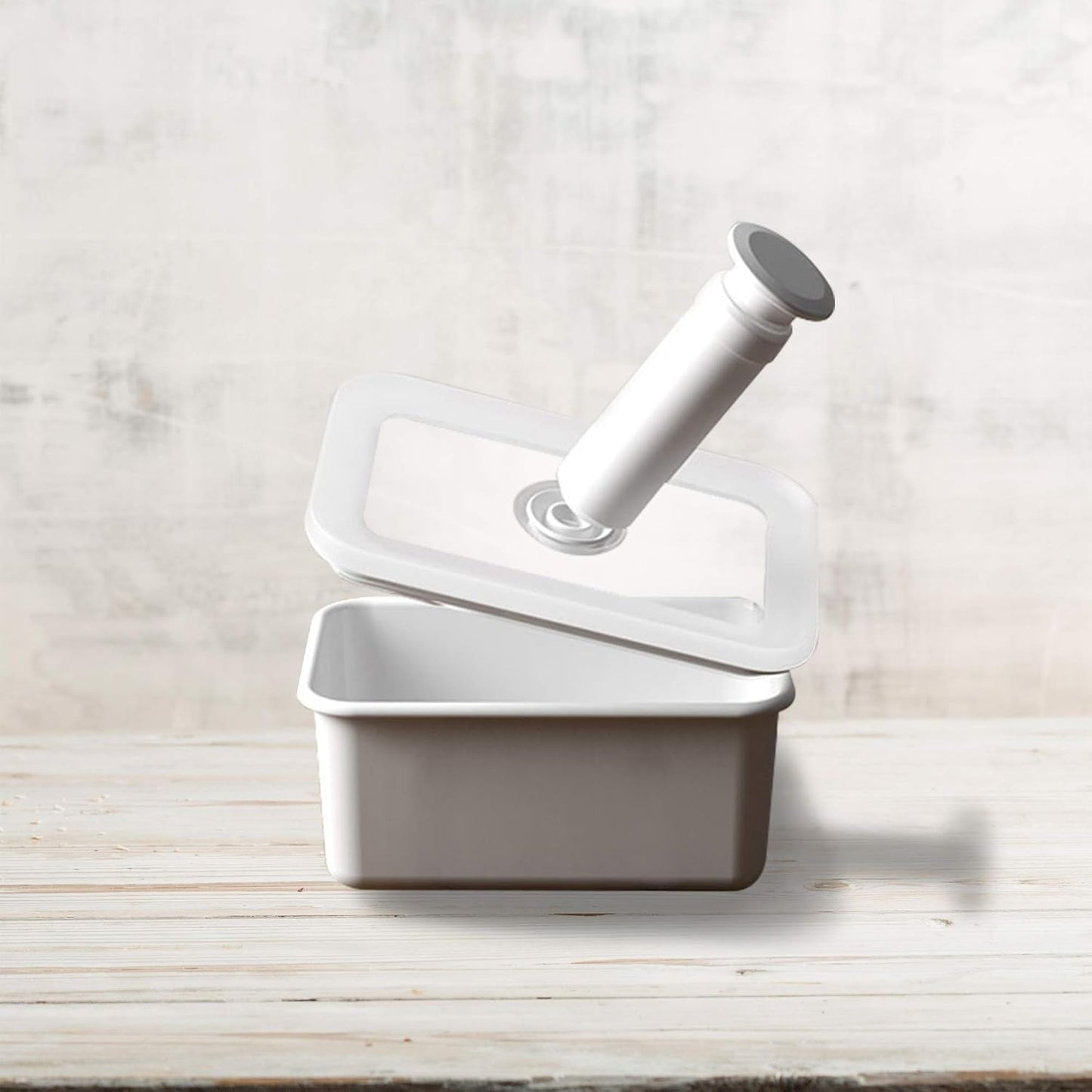 Lata de almacenamiento de alimentos al vacío esmaltada | XL| 1,85 litros | 23,5 x 17,5 x 7 cm | mantiene los alimentos frescos por mucho más tiempo | protege los alimentos de bacterias y hongos | sin bomba de vacío Cajas para conservación de alimentos Naty Shop