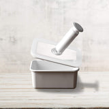 Lata de almacenamiento de alimentos al vacío esmaltada | XL| 1,85 litros | 23,5 x 17,5 x 7 cm | mantiene los alimentos frescos por mucho más tiempo | protege los alimentos de bacterias y hongos | sin bomba de vacío Cajas para conservación de alimentos Naty Shop
