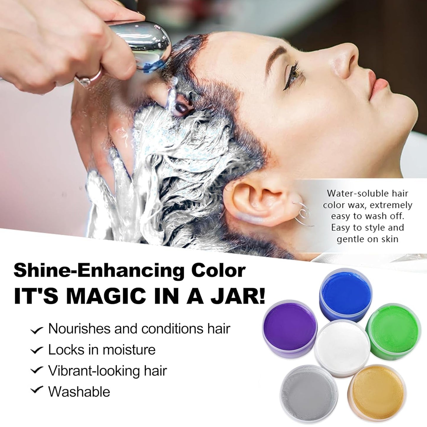 Tinte Capilar Temporal Verde, Tono de Cabello para Peinar para Hombres Mujeres, Pomada Capilar Natural, Cera para Tinte Capilar para Fiesta, Cosplay y Halloween, Navidad, Tinte Capilar Temporal en Crema (100g, Verde) Naty Shop Tinte Capilar
