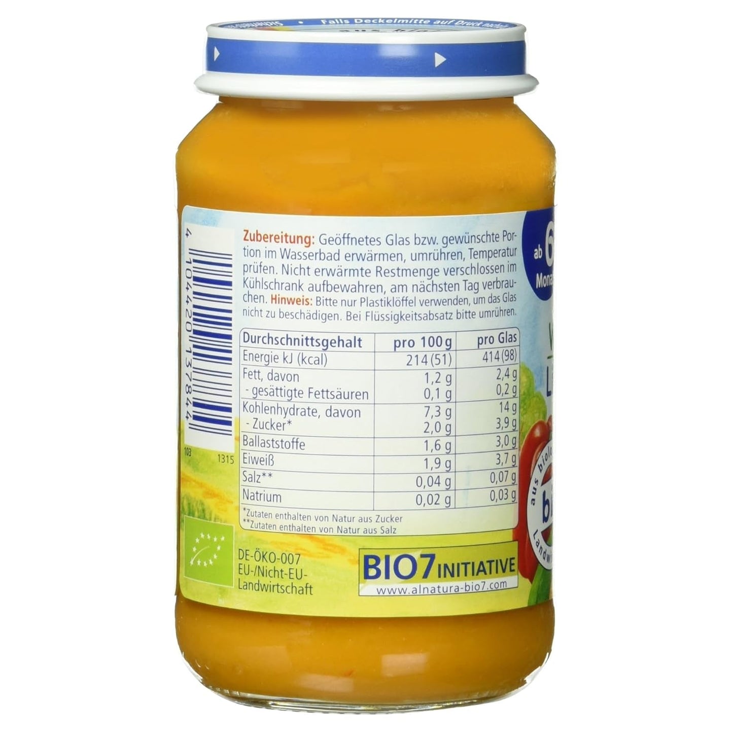 Guiso de lentejas ecológico con cuscús (a partir de 6 meses), 190 g