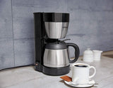 Cloer 5009 Cafetera espresso con filtro Keep Warm para hasta 8 tazas, 800 W, con jarra aislada de acero inoxidable, taza de filtro 1x4, color negro