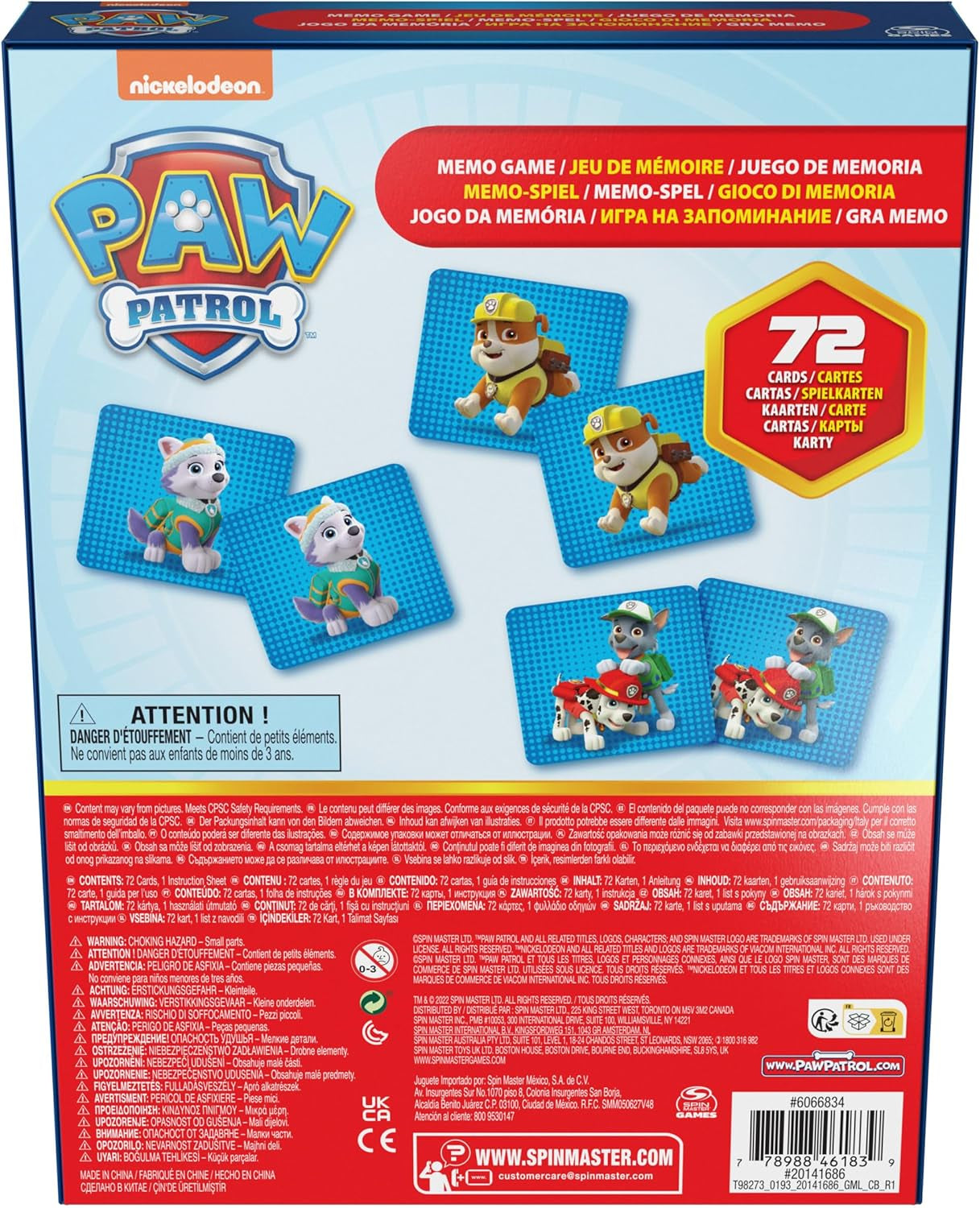 Spin Master Juegos Paw Patrol, juego de memoria, juguete Paw Patrol, Chase, Stella, Marcus, Ruben, juegos de memoria con libros, para niños mayores de 4 años Figuras de acción Naty Shop