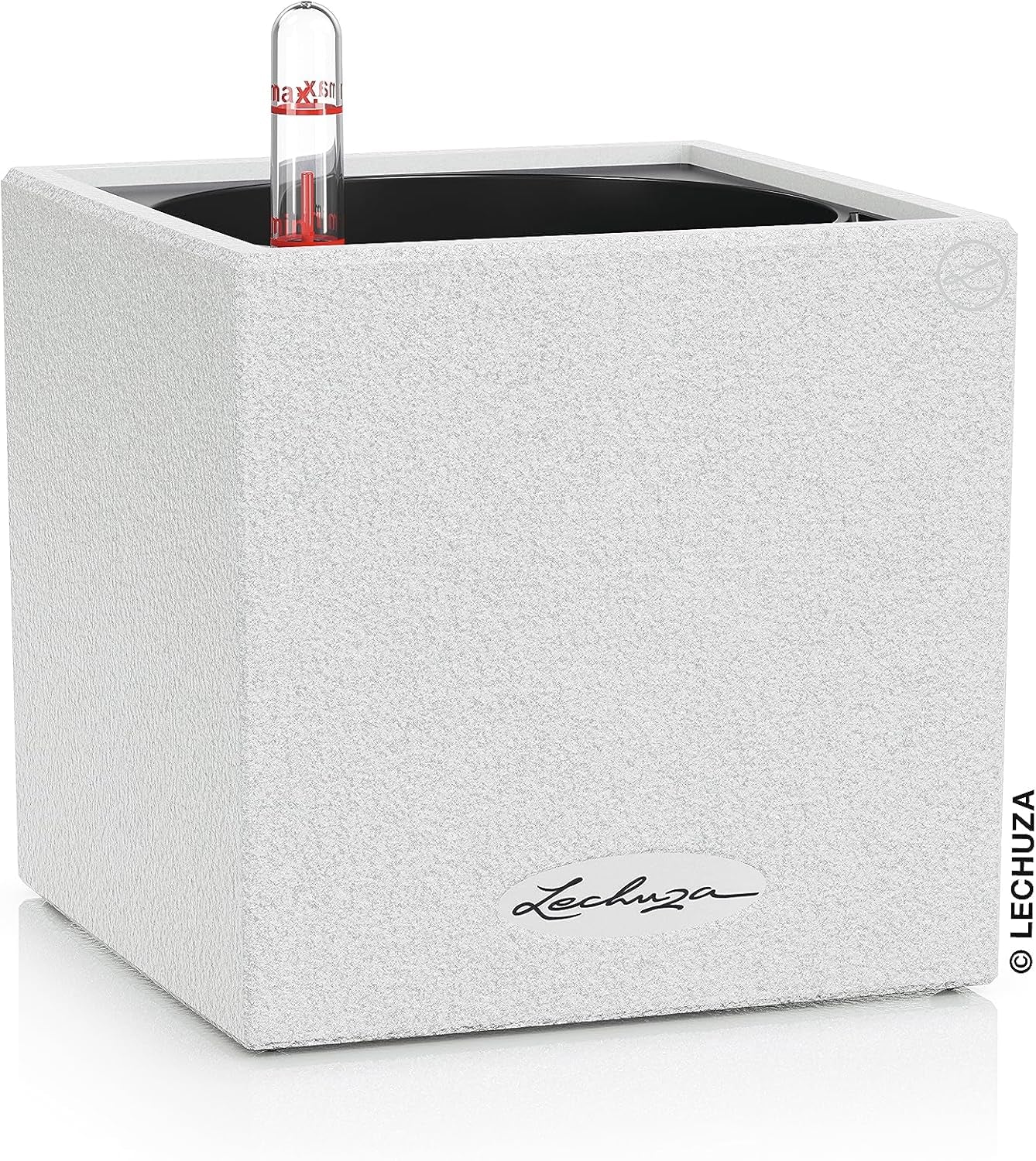 Cubo de hierbas de alta calidad LECHUZA CANTO Stone 14 con sistema de riego por varilla, gris piedra