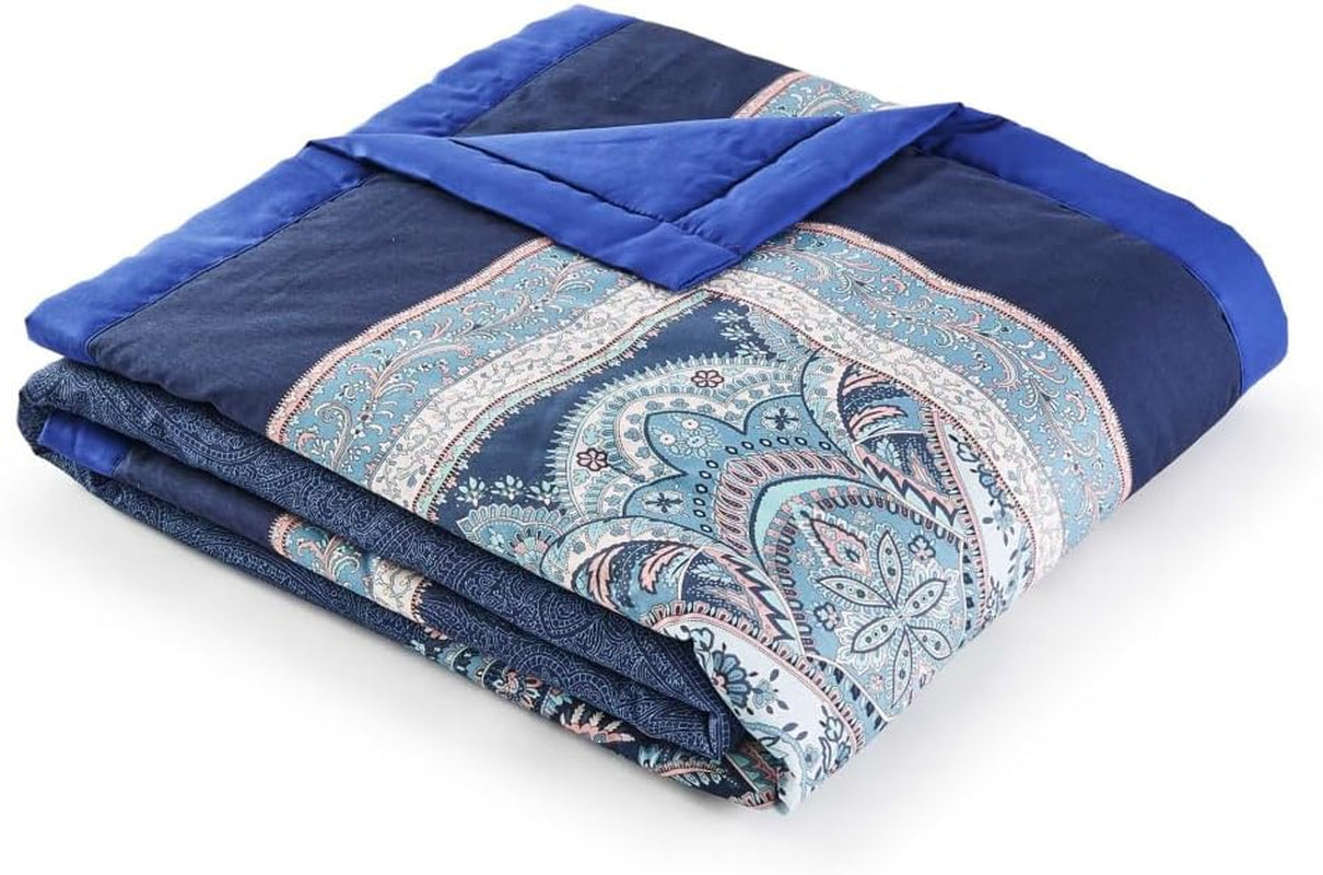 BASSETTI Plaid algodón SABBIONETA color AZUL B3 medida 135X190 Edredones y edredones Naty Shop