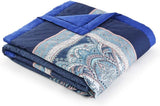 BASSETTI Plaid algodón SABBIONETA color AZUL B3 medida 135X190 Edredones y edredones Naty Shop