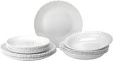 Juego de Vajilla para 6 - 18 Piezas - Juego de Vajilla de Vidrio Opal - Juego de Vajilla Blanca - Juego de Tazones y Platos - Vajilla Moderna - Platos - Servicio de Mesa - Juego de Vajilla para 6