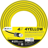 Manguera de jardín Cellfast AMARILLO, ligera, duradera, 4 capas, trenza cruzada duradera, resistente a los rayos UV y a las algas, resistente a la torsión, tecnología REACH, 20 bar, -10/+50°C, cierre de 3/4", 20 m