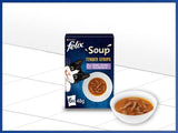 Tiras de sopa Felix, sopa para gatos, variedad mixta, paquete de 8 (8 x 6 sobres de 48 g cada uno)