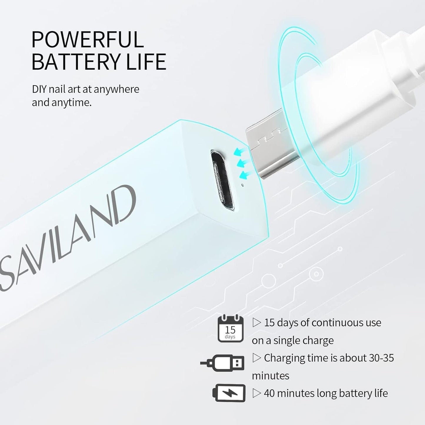 Saviland U V Lampe Für Gelnägel: Mini U V Lampe Für NägelSchützen Sie Die Haut Wiederaufladbar Klein LED Nagellack Trocknergerät Für Nagellack Aufbaugel Nail Tips Nagelkleber Geschenke para mujeres