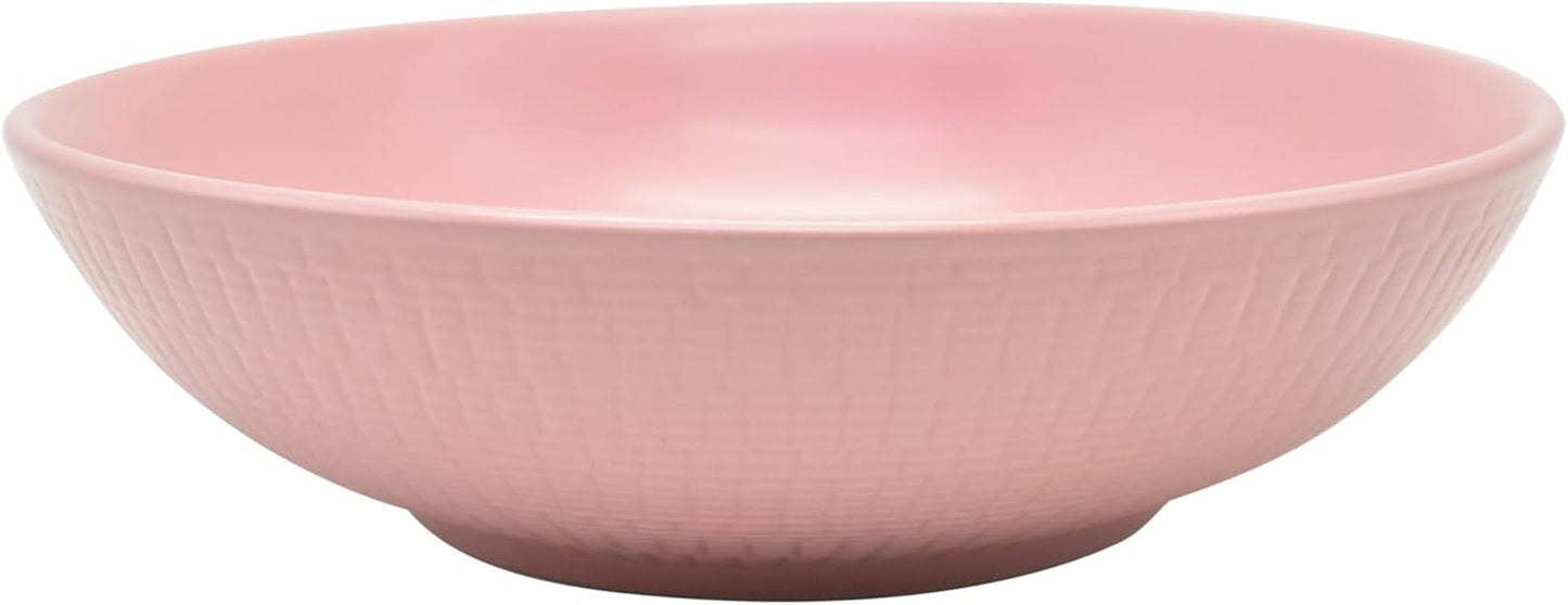 ECHTWERK Vajilla vintage de 12 piezas, diseño natural "Blanka", 4 personas, elegante vajilla de gres texturizado con 4 platos llanos, 4 guarniciones, 4 platos llanos, color rosa