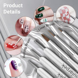 Sularpek Juego de 8 pinsel para uñas, pinsel para gel, pinsel de diseño, herramientas de punteado para decoración de uñas, pinsel para gel acrílico, pinsel para uñas