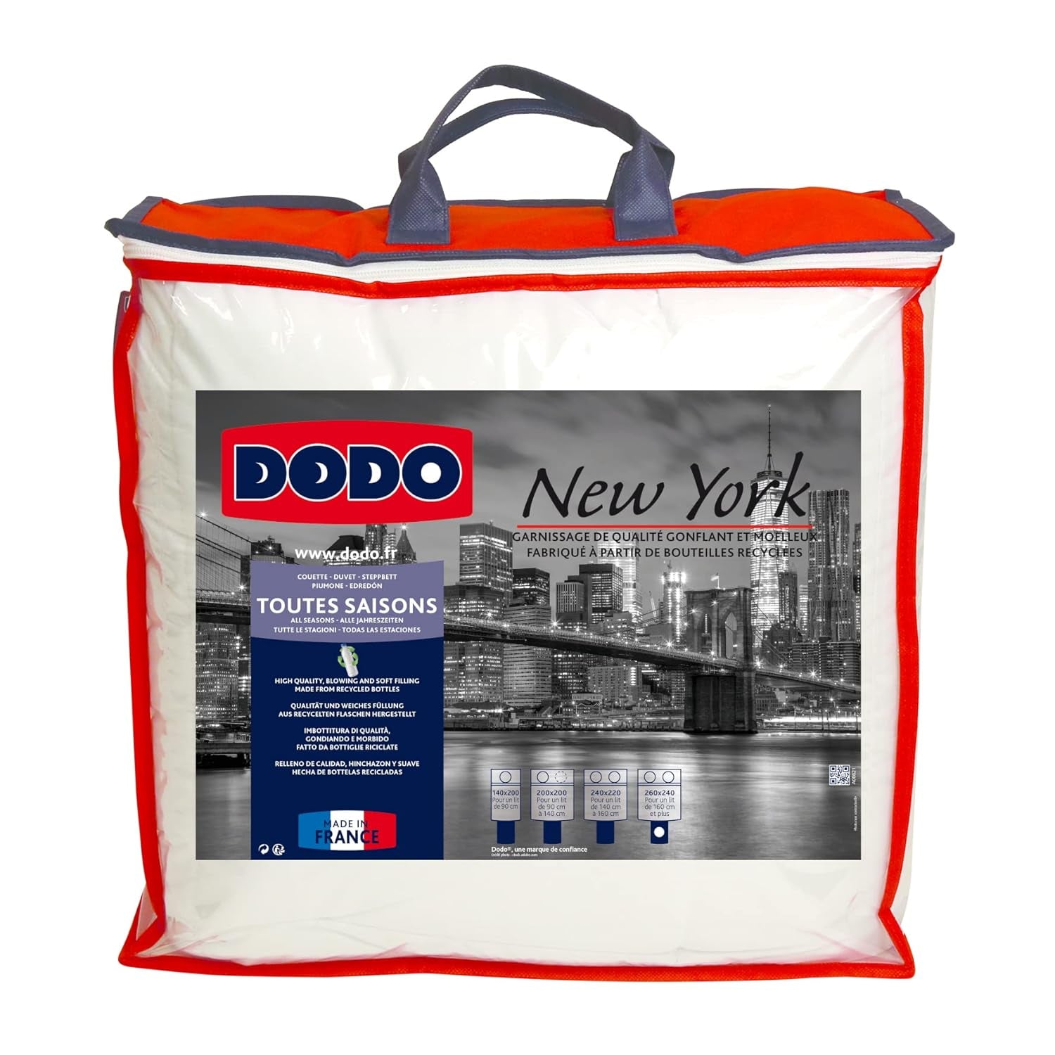 Edredón Dodo L, Templado, Ecológico, 240 X 260 L, Para cama doble | Edredón New York, Suave, Piel de melocotón, Lavable a máquina a 40 °C Edredones y colchas Naty Shop