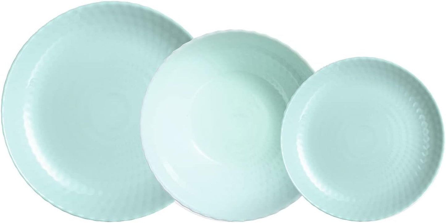 Vajilla Pampille Turquoise Opal, 18 piezas - 6 personas, turquesa