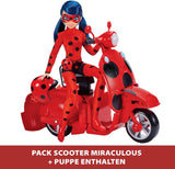 Bandai - Miraculous Ladybug - Patinete Miraculous Switch'n Go + Muñeca articulada Ladybug Lucky Charm de 26 cm - P50668