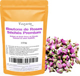 100 g de capullos de rosa comestibles de primera calidad - infusión de pétalos de rosa secos del Atlas - sabor y aroma dulce y floral - 100% natural, puro y sin aditivos | Tazarin Ltd.