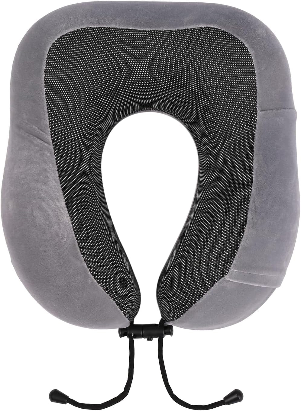 WELLGRO Juego de almohadas cervicales con antifaz para dormir 3D y tapones para los oídos - Funda extraíble - Espuma viscoelástica - Cierre de cremallera - Incluye bolsa de almacenamiento - Almohada de viaje - Color a elegir, Color:Gris Almohadas ortopédicas cervicales Naty Shop