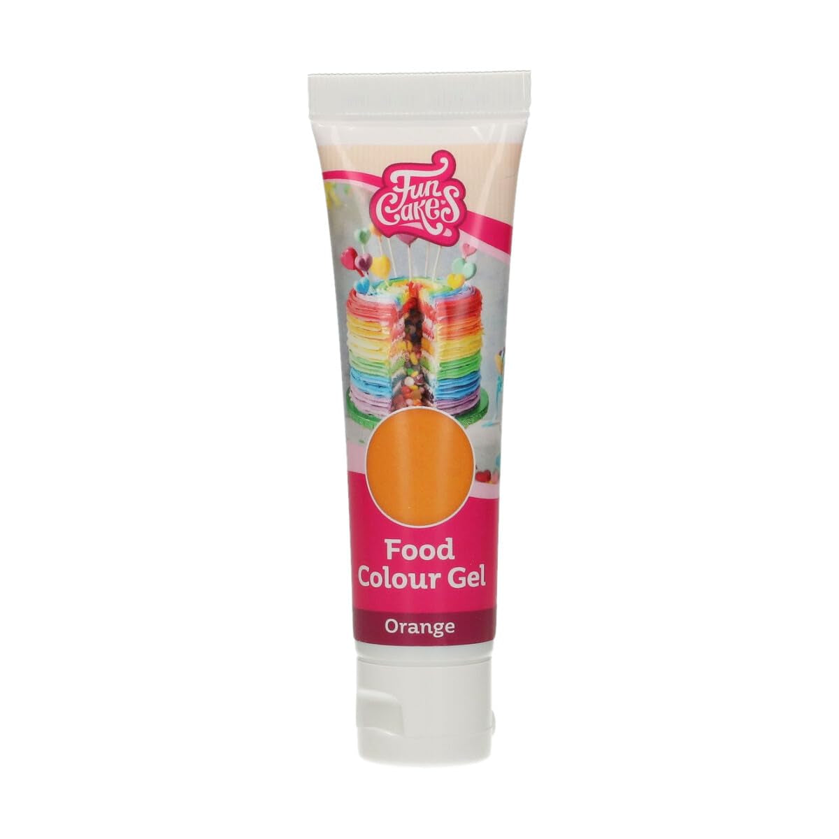 Funcakes Colorante Alimentario en Gel Naranja: Colorante alimentario altamente concentrado para masas, natas, fondant y mazapanes. Fácil dosificación. Una sola gota para crear colores vibrantes. Halal. 30 gramos.