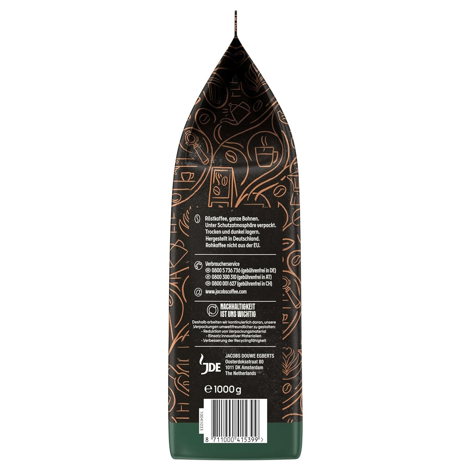 Café entero en grano JACOBS Barista Editions Crema Intensa (4 x 1 kg)