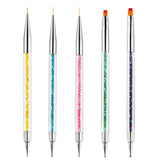 Nagel Pinsel 5 piezas Nagel Art Fineliner Pinsel, Nagel Pinsel Set Pinsel para pincel de uñas Nagellack Pinsel Art Pen para diseño de arte de uñas DIY. (Pintura-1)