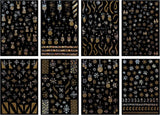 JMEOWIO Nagelsticker Weihnachten Gold Glitter Silver 8 Blatt Nail Art Sticker Selbstklebend Nagelaufkleber Schneeflocke Winterurlaub Dekoration Nageldesign Zubehör