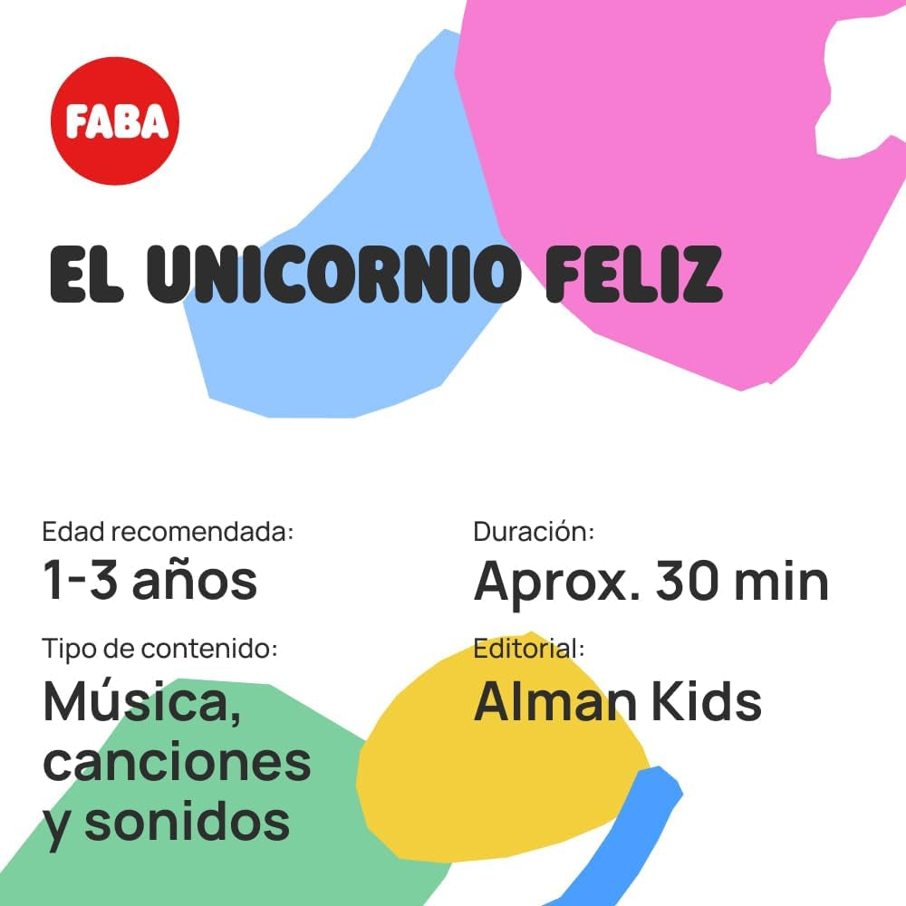 FFL30001 - El unicornio feliz - Canciones - Juguete, contenidos educativos, para niñas y niños a partir de 0 años, multicolor Bebe Toys Naty Shop