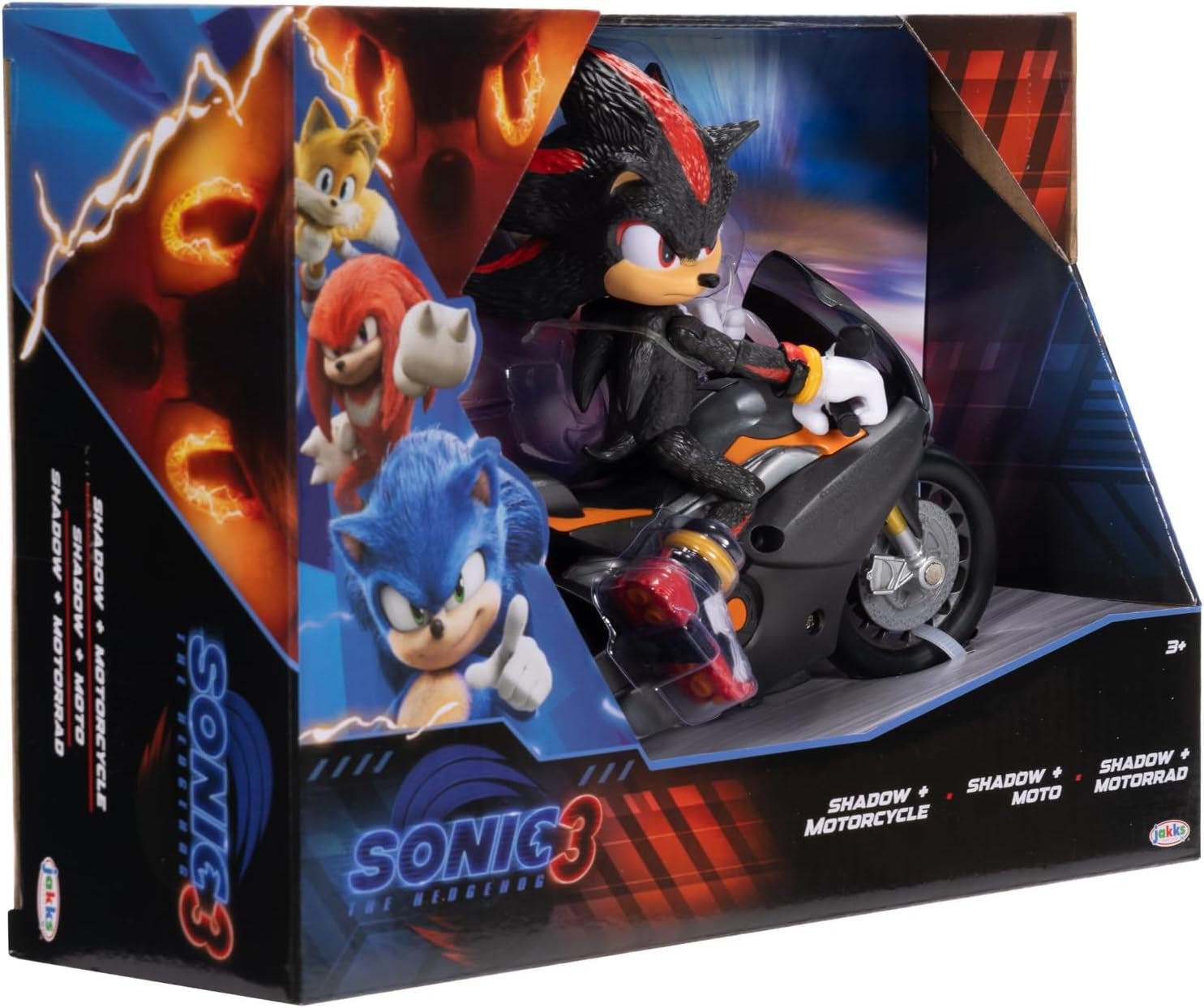 Figura Sonic 3 The Movie Shadow, 15 cm, móvil, incluye Shadow Mobile de Jakks Pacific, acústica, negro Figuras de acción Naty Shop