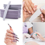 50 Stück Nagelfeile 100/180, Halbmond Nagelfeilen Für Gelnägel, Doppelseitige Nagelfeilen Set, Lima de uñas, Lima de uñas desechable de grano para Nagelstudios DIY Nail Art Zuhause, Weiß