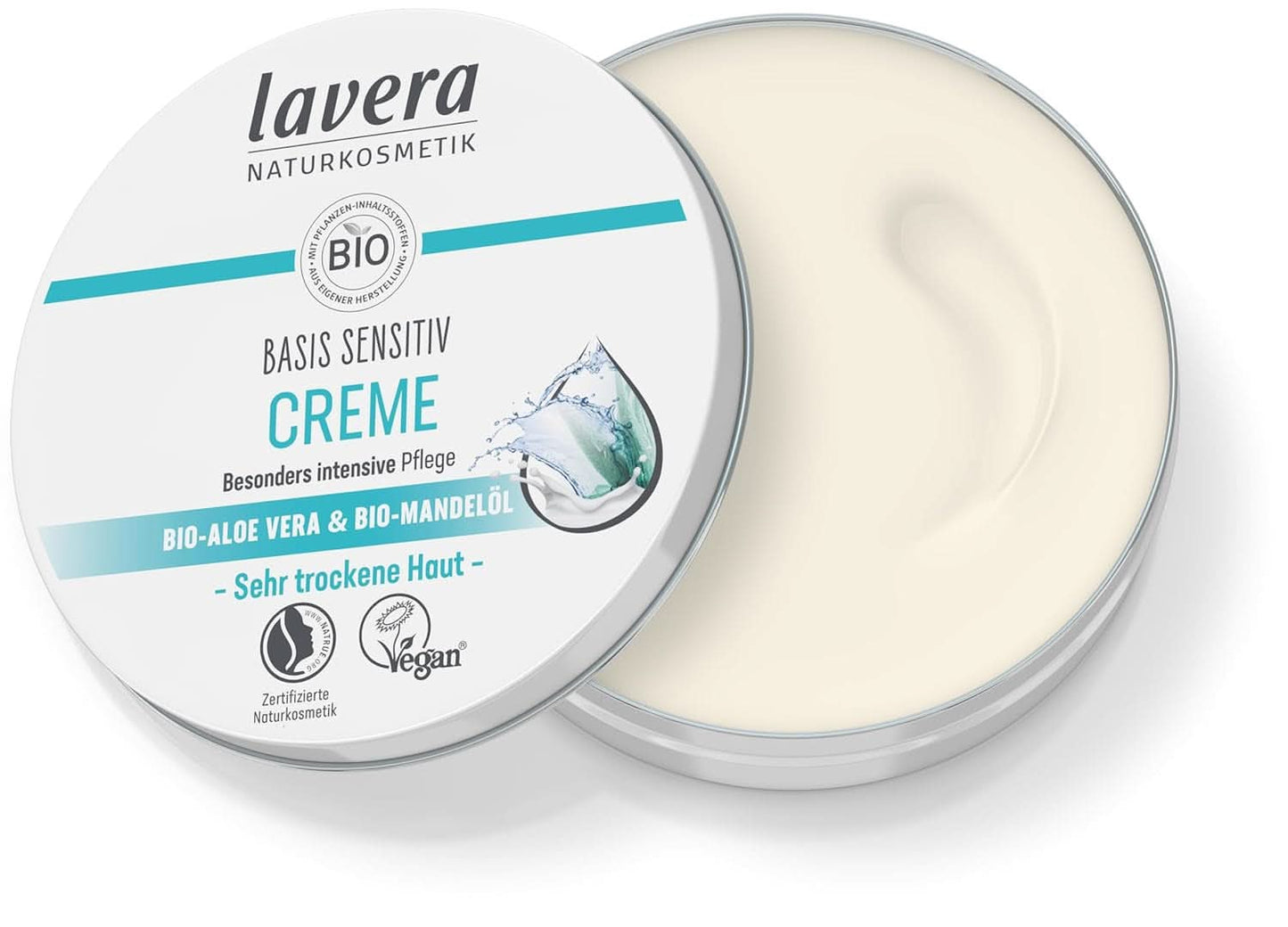 Lavera Basis Sensitiv, cuidado intensivo para pieles secas con Aloe Vera y aceite de almendras, 150 ml Naty Shop