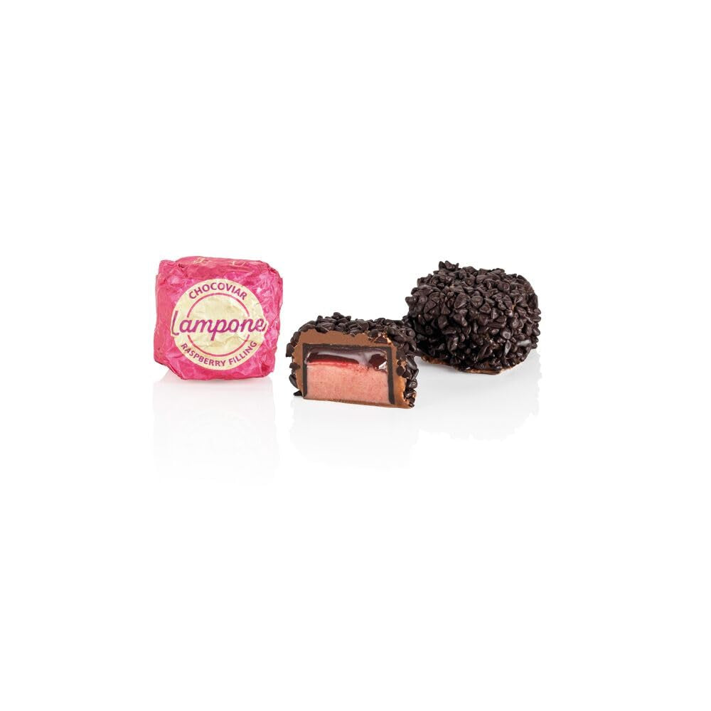 Venchi – Chocoviar Frambuesa, bombones en bolsa de 1 kg, con chocolate negro, sin gluten, sin colorantes artificiales y sin conservantes