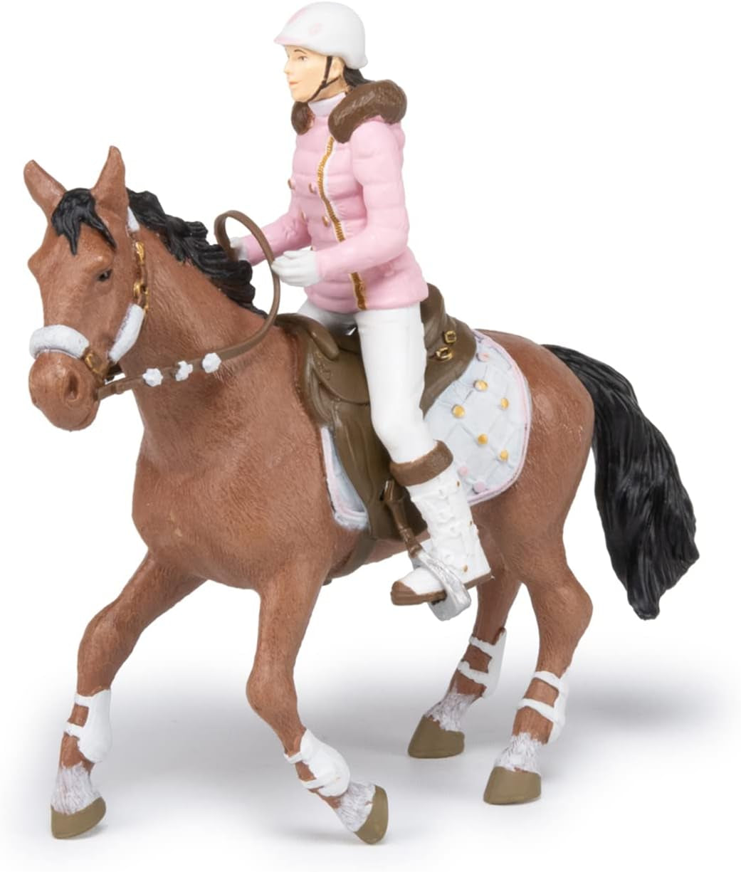 PAPO - Figura Caballo - Rider Fashion Winter, pasión por la equitación, juguete para niños a partir de 3 años. Figuras de acción de Naty Shop.