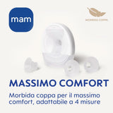 MAM Move Sacaleches portátil con 3 modos de funcionamiento y 5 niveles de intensidad, carcasa de silicona Skinsoft, regulable en 4 tamaños Accesorios Alimentación y Lactancia Bebe Naty Shop
