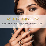 Moonglow Uñas Postizas Magnéticas Cortas, Rosa Almendra Rojo Degradado Brillo Ojo de Gato con Pegamento, Rosa Rojo Ombre Brillo Fototerapia Uñas Artificiales para Mujeres y Niñas