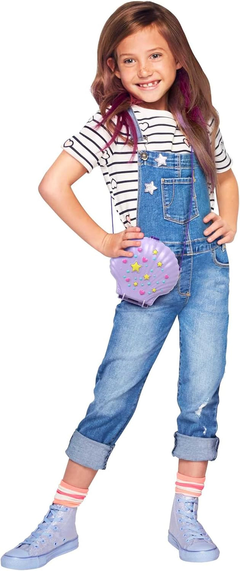 Polly Pocket Caja de almacenamiento Bolsa de conchas marinas con 2 muñecas y 1 submarino Juguete de sirena Polly Pocket a partir de 4 años GNH11