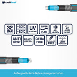 CELLFAST Manguera de jardín Manguera de agua de 6 capas Manguera de riego de tela trenzada doble Manguera flexible antialgas resistente a los rayos UV 32 bar 1 pulgada 25 metros Hobby