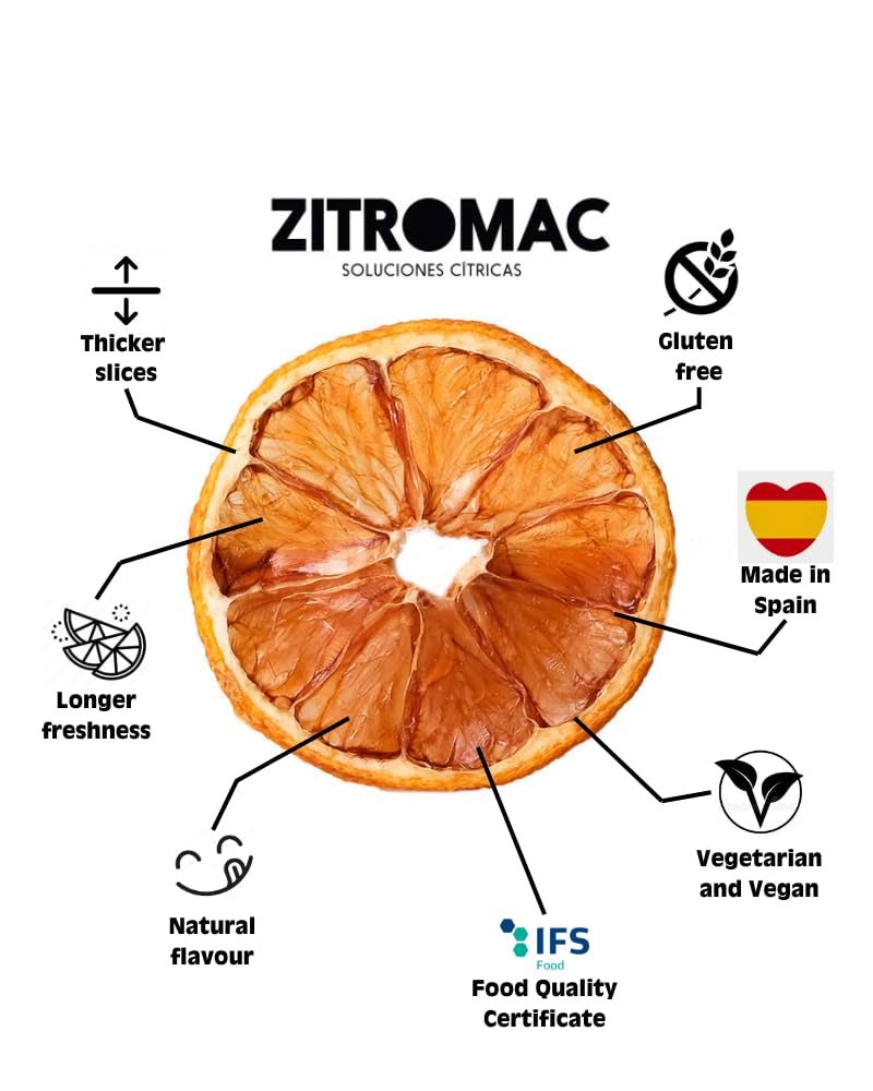 45g Rodajas de Limón Desecado, Rodajas de Frutos Secos para Cócteles, Limón Desecado para Decoración Navideña, Vino caliente, Té, Repostería|Limones Secos 100% Naturales Productos Deshidratados Naty Shop