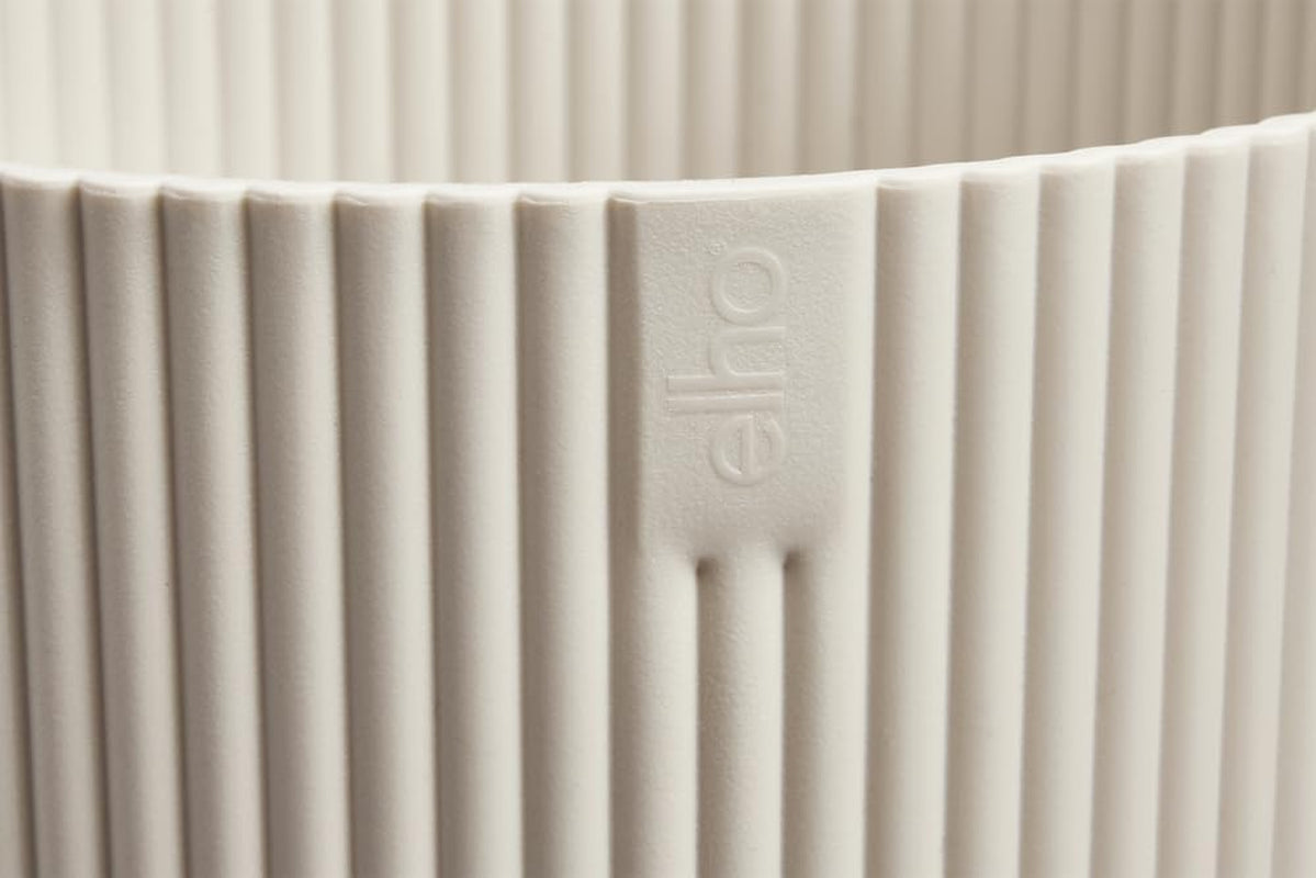 elho Vibes Fold Bowl 25 - Macetas de interior - 100% plástico reciclado - Ø 24,9 x Alt. 12,1 cm - Blanco/Lino blanco