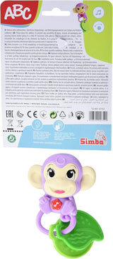 Simba 104010192 - Sonajero musical mono ABC, 2 elementos sensoriales, con función musical, 17cm, juguete para niños, a partir de 6 meses Baby Toys Naty Shop