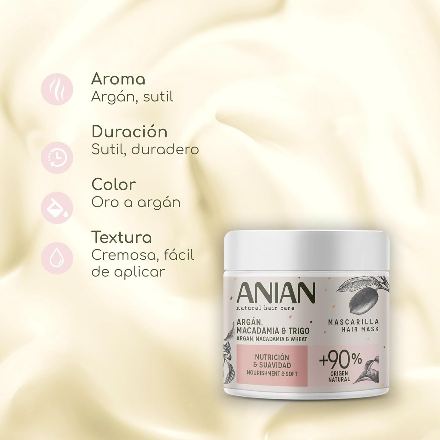 ARGÁN nutrición y suave mascarilla 350 ml Mascarilla capilar Naty Shop